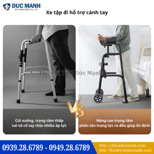 Khung tập đi phục hồi chức năng có bánh xe