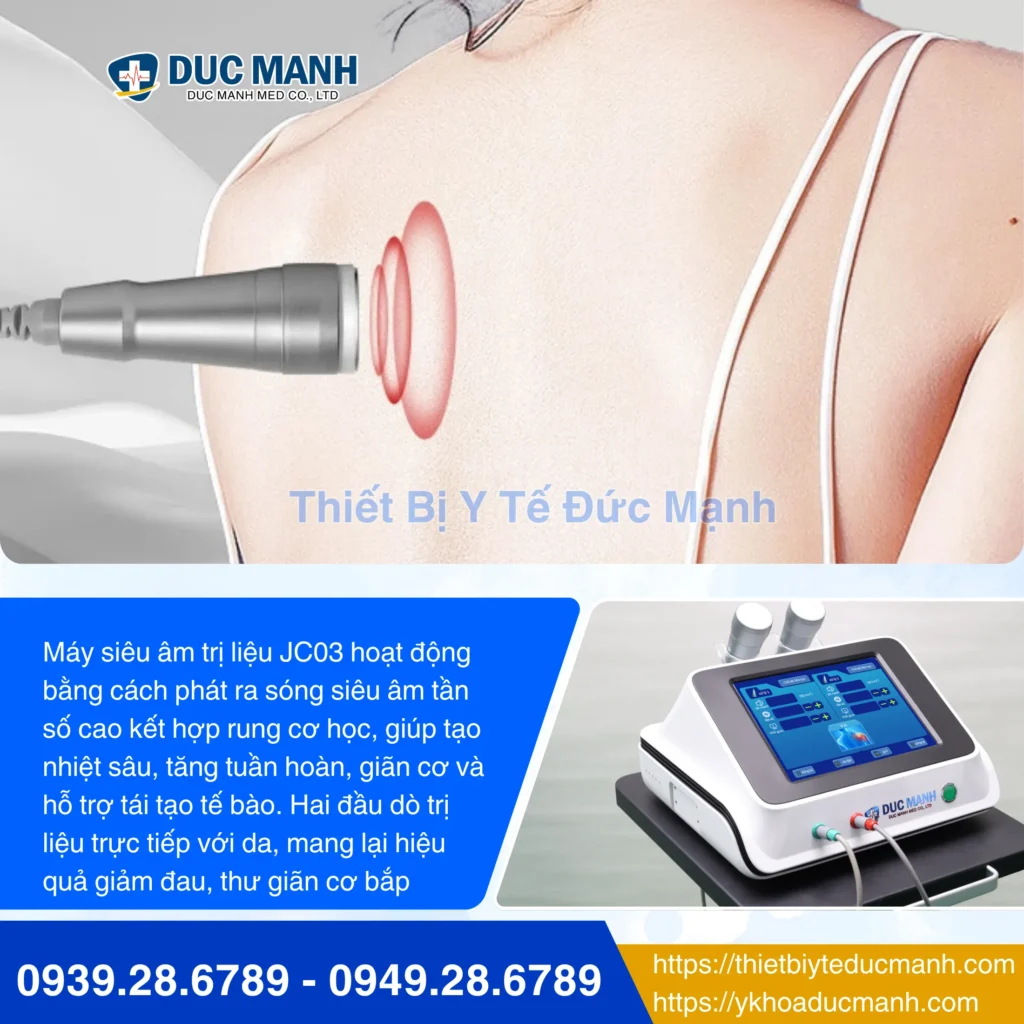 Máy siêu âm trị liệu Texua JC03 – Thiết bị siêu âm trị liệu 2 đầu dò cho hiệu quả gấp đôi 3 Máy siêu âm trị liệu Texua JC03