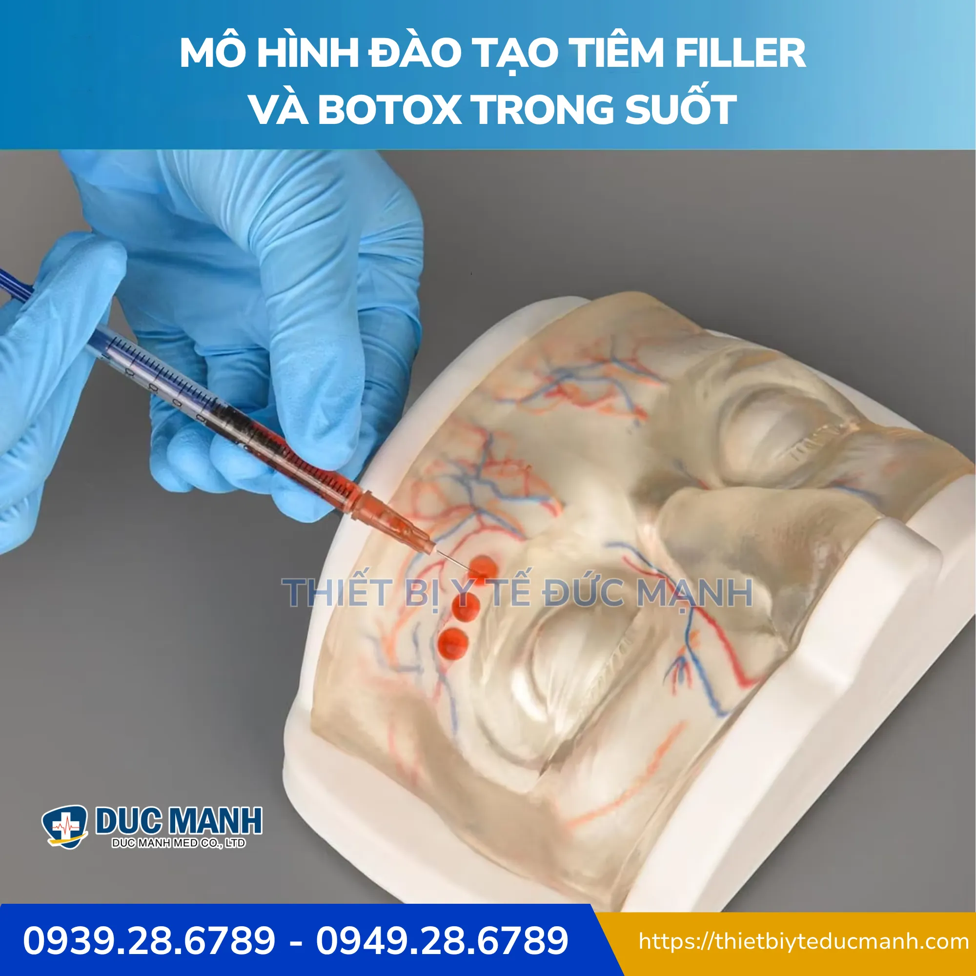 Mô hình đào tạo tiêm Filler và Botox trong suốt